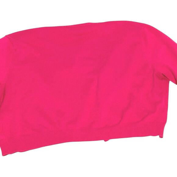 Perceptions Cropped Sweater - Bright Pink - Size 14 - Elbow Length Sleeves - Picture 6 of 8